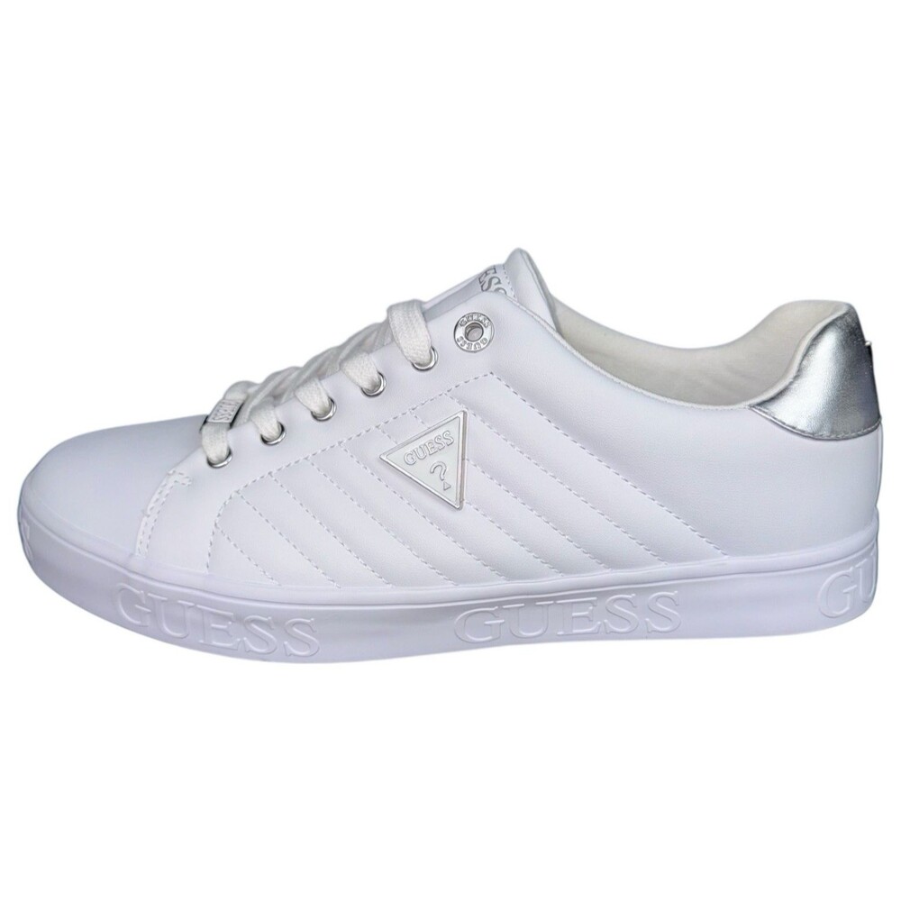Guess Womens Size 11 Sneakers Shoes Fashion White Silver GBG New